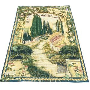 South of France Stone Archway Cypress Trees Grande Tapestry Wall Hanging
